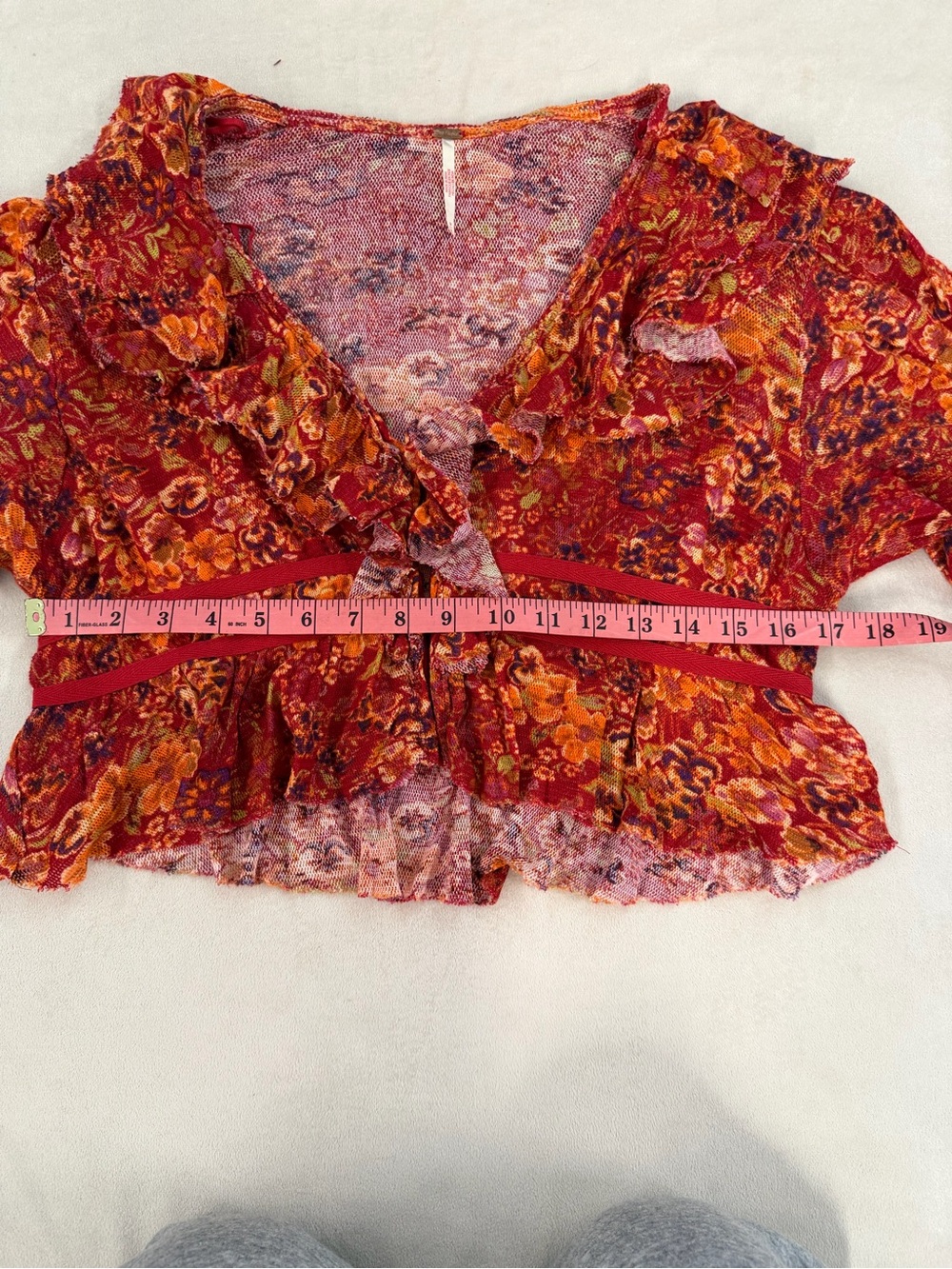 Free People Rudi Ruffle Top sz m - Picture 8 of 8